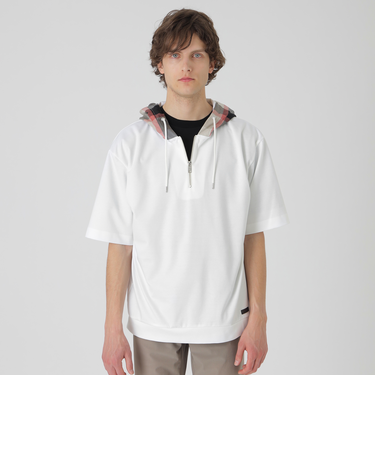 【一部店舗限定】チェックフードプルオーバーパーカー