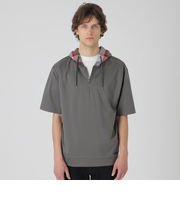 【一部店舗限定】チェックフードプルオーバーパーカー