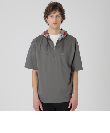 【一部店舗限定】チェックフードプルオーバーパーカー