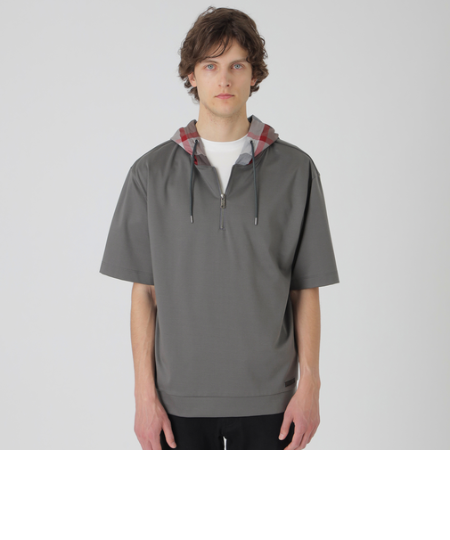 【一部店舗限定】チェックフードプルオーバーパーカー