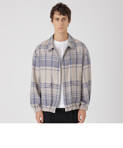 シアーチェックミリタリーブルゾン