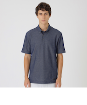 【一部店舗限定】チェックコンビハニカムボタンダウンポロシャツ