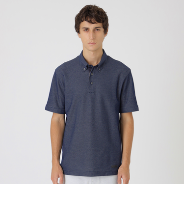 【一部店舗限定】チェックコンビハニカムボタンダウンポロシャツ