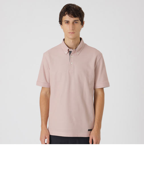 【一部店舗限定】チェックコンビハニカムボタンダウンポロシャツ