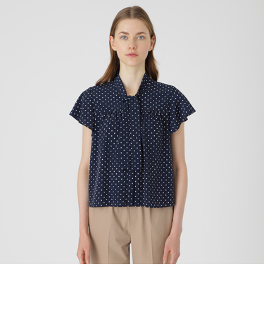 ドットプリントブラウス