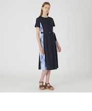 フロントポケットパーシャルチェックドレス