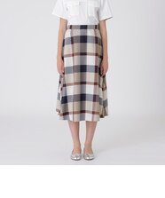 取扱店舗限定】クレストブリッジチェックサテンプリントスカート 