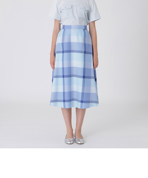 クレストブリッジチェックライトクロッシングツイルスカート ブルー38 クレストブリッジチェックライトクロッシングツイルスカート｜ブルー