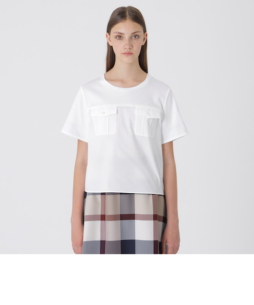 タイプライターカットコンビブラウス