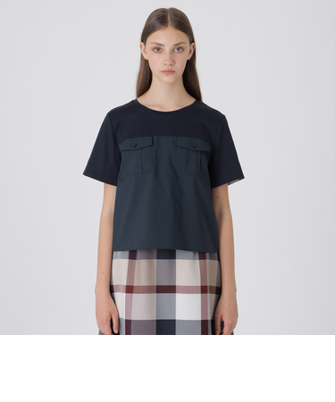 タイプライターカットコンビブラウス