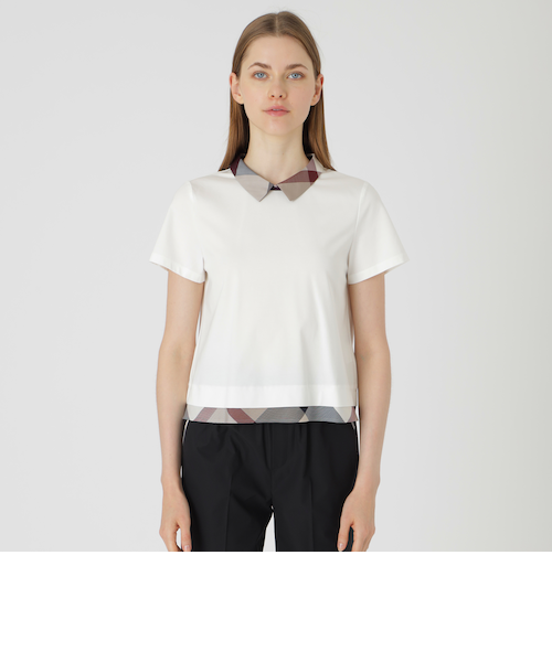 コンパクトクリアーポンチクレストブリッジチェックティアードカットソー コンパクトクリアーポンチクレストブリッジチェックティアード