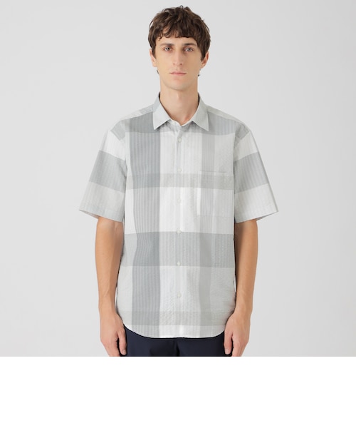 クレストブリッジ◇ビッグスケールクレストブリッジチェックサッカーシャツ クレストブリッジチェックサッカーシャツ｜ブルーレーベルブラック