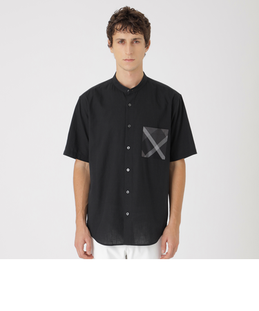 【一部店舗限定】コットンリネンバンドカラーシャツ