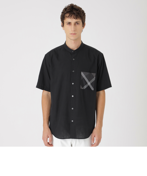 【一部店舗限定】コットンリネンバンドカラーシャツ