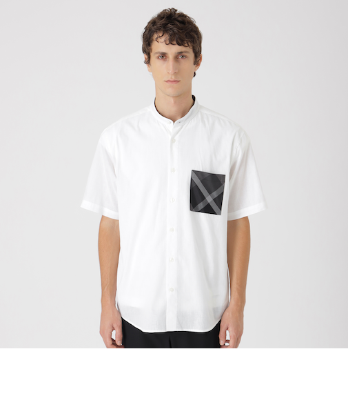 【一部店舗限定】コットンリネンバンドカラーシャツ