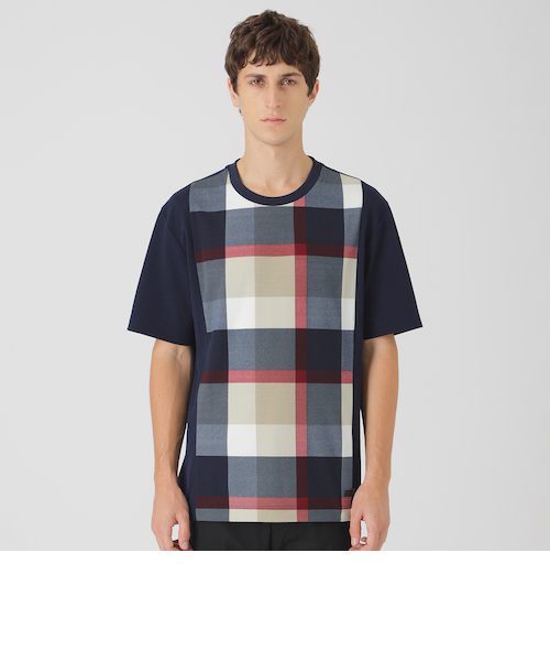 【ブルーレーベルクレストブリッジ 】Tシャツ　リボン　チェック　ロゴプレート BLUE LABEL CRESTBRIDGE（ブルーレーベルクレストブリッジ）の