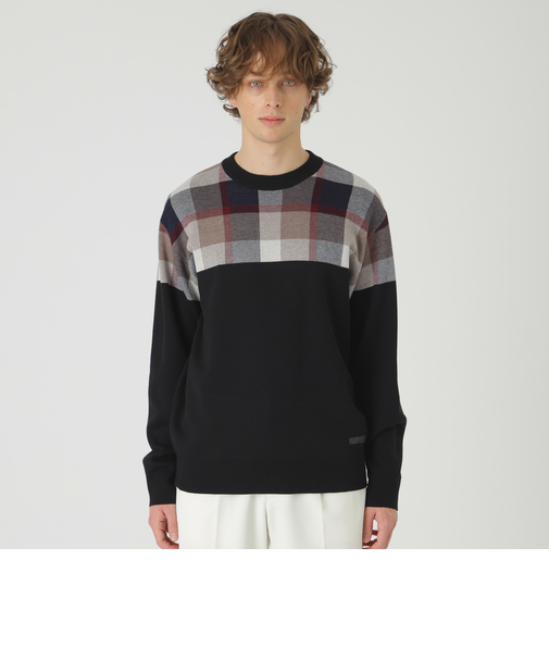 パネルクレストブリッジチェックニット
