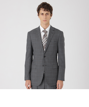 【一部店舗限定】グレーライトブルーウィンドーペンスーツ