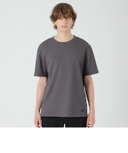 テクスチャータックサイドチェックTシャツ