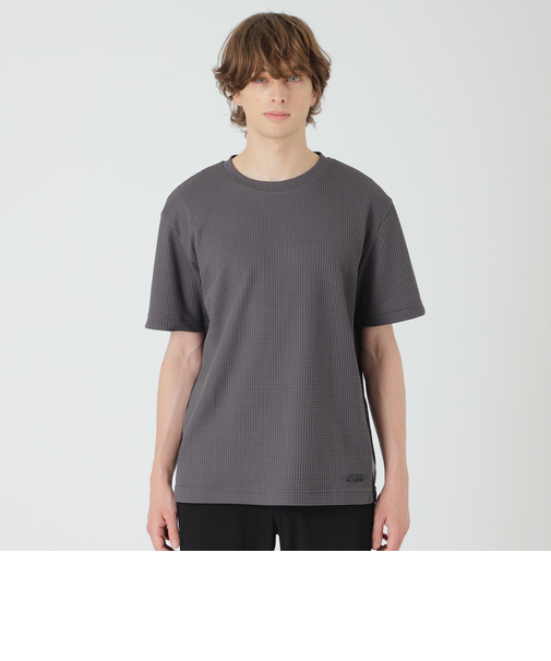 テクスチャータックサイドチェックTシャツ