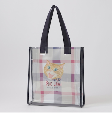 クリアPVCキャットプリントトート
