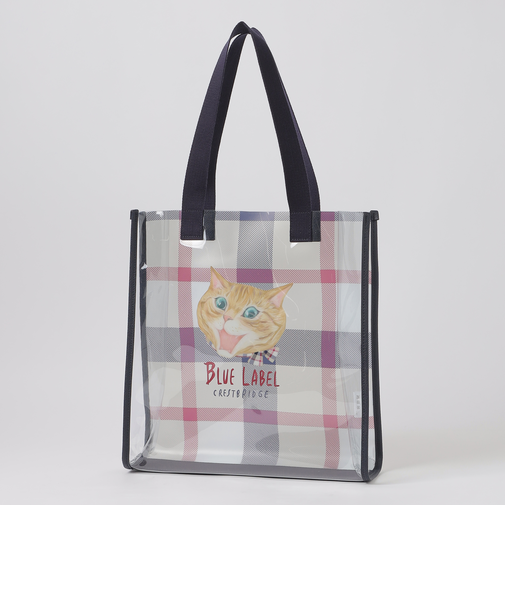 クリアPVCキャットプリントトート
