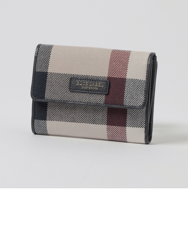 クレストブリッジチェックキャンバス二つ折り財布