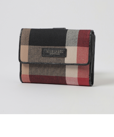 クレストブリッジチェックキャンバス二つ折り財布