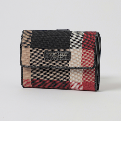 クレストブリッジチェックキャンバス二つ折り財布