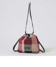 クレストブリッジチェックキャンバス巾着ショルダー