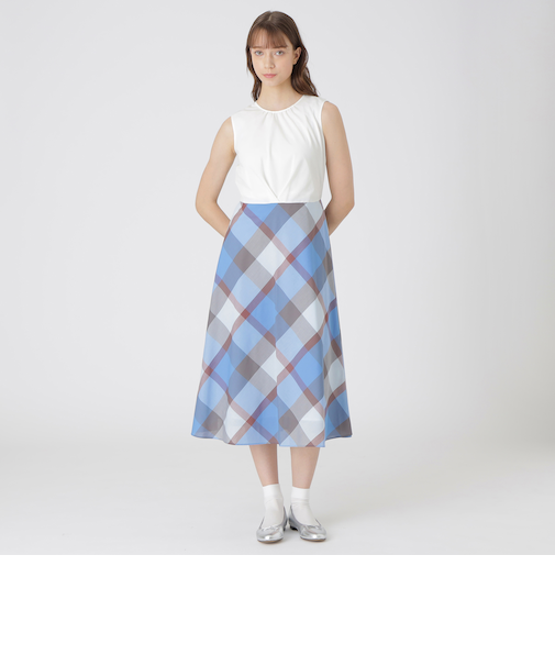 【接触冷感】クレストブリッジチェッククールドライドッキングドレス