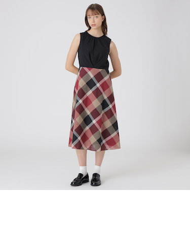 【接触冷感】クレストブリッジチェッククールドライドッキングドレス