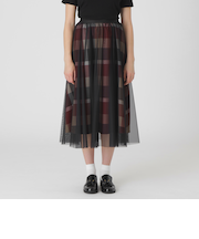 クレストブリッジチェックライトクロッシングチュールスカート