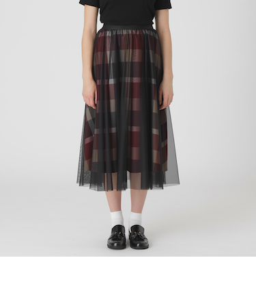 クレストブリッジチェックライトクロッシングチュールスカート