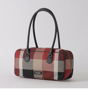 クレストブリッジチェックキャンバスボストンバッグ