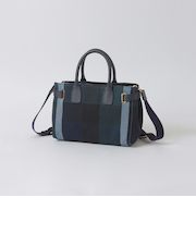 クレストブリッジチェックキャンバスハトメミドルトート