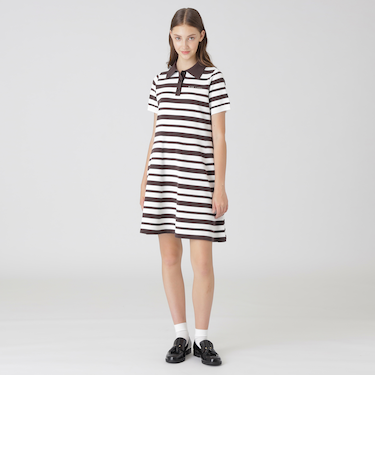 プレッピーボーダーニットドレス