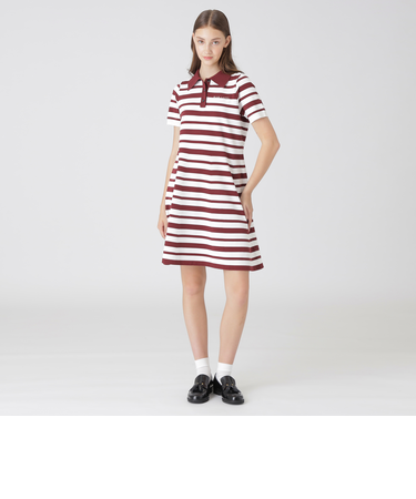 プレッピーボーダーニットドレス
