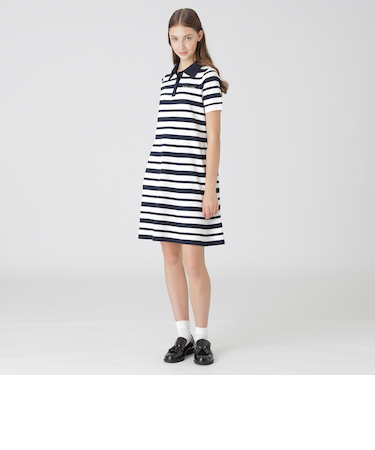 プレッピーボーダーニットドレス