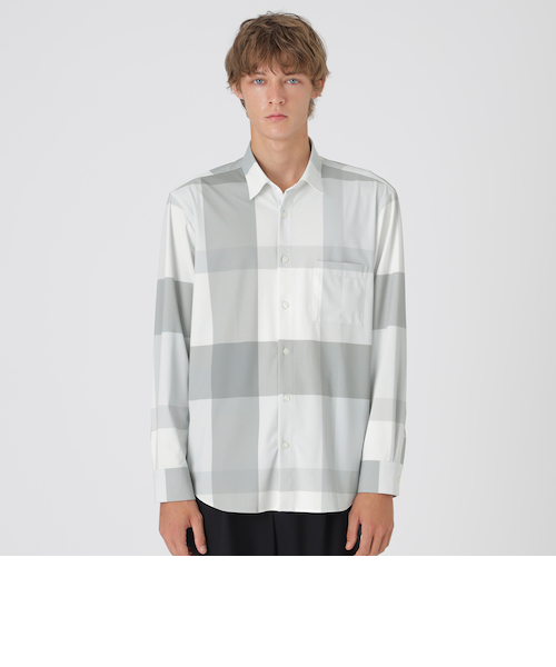 【超美品】クレストブリッジ カットソー 紺 LL パッチワーク クレストチェック コンパクトピマスムースサイドチェックカットソー