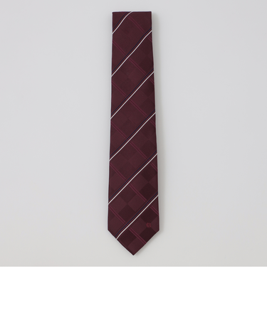 サテンブロックコンビチェックタイ