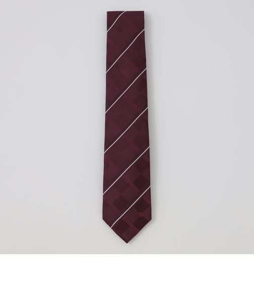 サテンブロックコンビチェックタイ