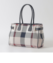 クレストブリッジチェックキャンバスハトメトート