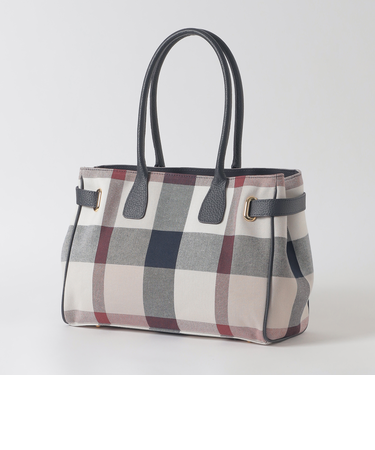 クレストブリッジチェックキャンバスハトメトート