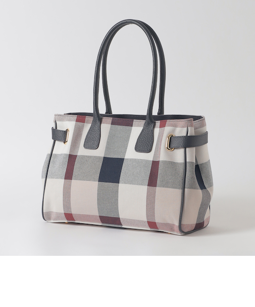 クレストブリッジチェックキャンバスハトメトート