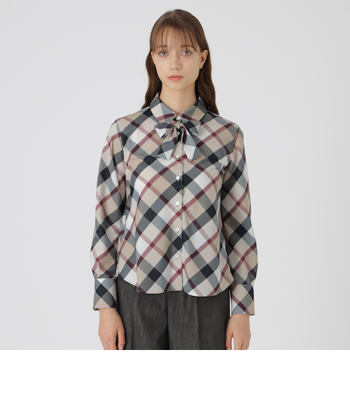 クレストブリッジチェックハーフスパンツイルリボンタイ付き