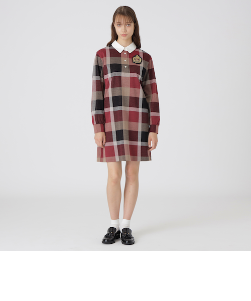 クレストブリッジチェック　ジャージーワンピース　38 クレストブリッジチェック ジャージーワンピース 38 - メルカリ