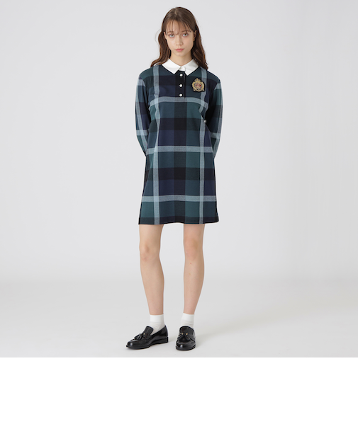 クレストブリッジチェックジャカードジャージードレス