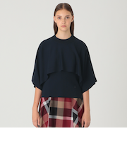 ドライレーヨンストレッチケープ付きニット