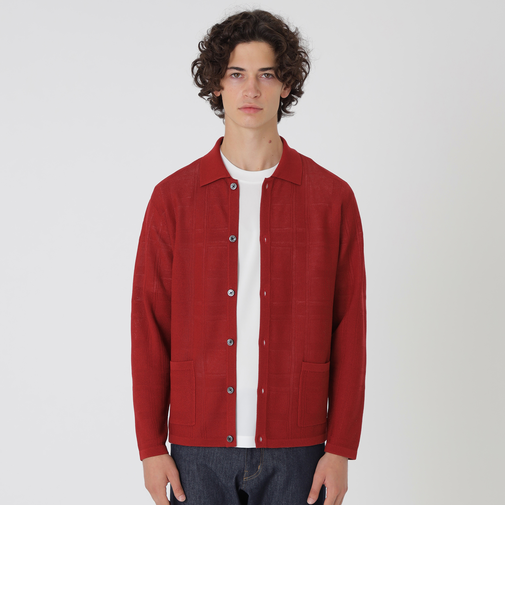 シアーチェックシャツカーディガン